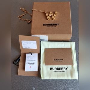 NWT Burberry Letter Pendant Necklace